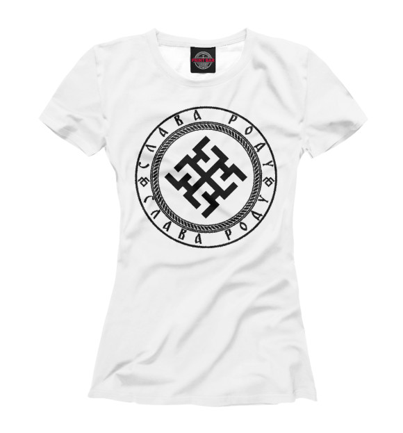 Женская футболка с изображением Символика оберег Духобор цвета Белый