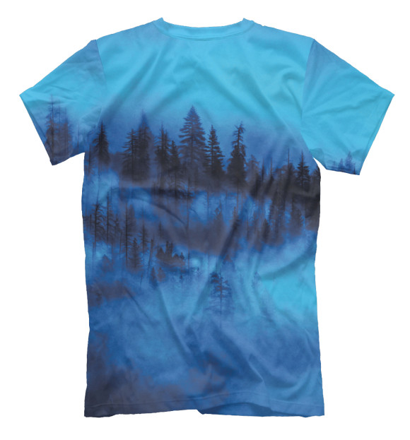 Мужская футболка с изображением Синий туман цвета Белый