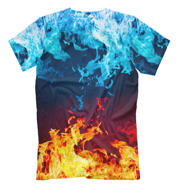 Мужская футболка с изображением Лед и Пламя цвета Белый