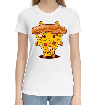 Хлопковая футболка для девочек Pizza