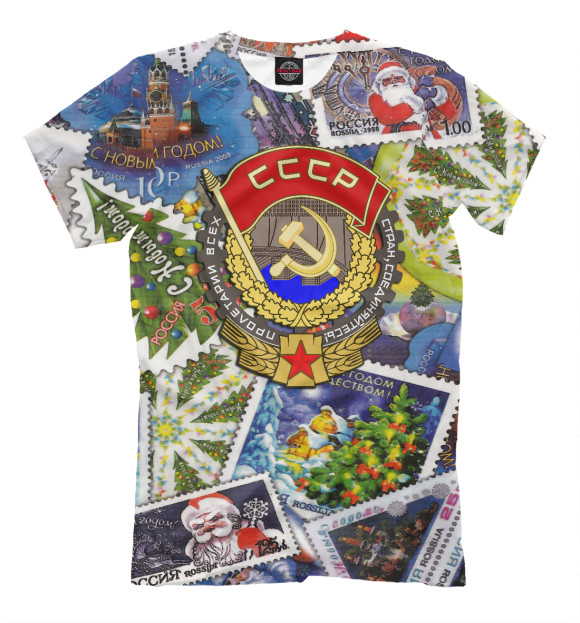Мужская футболка с изображением Новый год в СССР цвета Белый