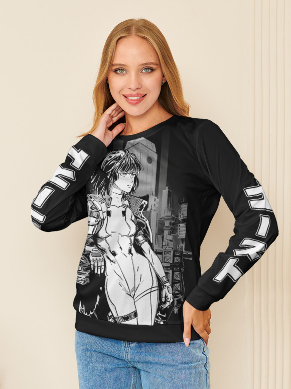 Женский свитшот с изображением Аниме девушка цвета Белый