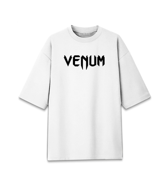 Женская футболка оверсайз с изображением Venum цвета Белый