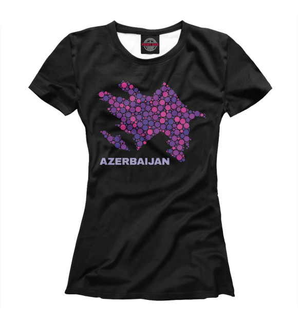 Женская футболка с изображением Azerbaijan цвета Белый