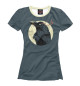 Женская футболка Ворон на фоне луны