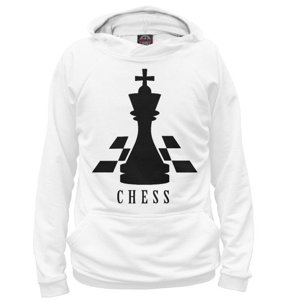 Мужское худи с изображением Chess цвета Белый