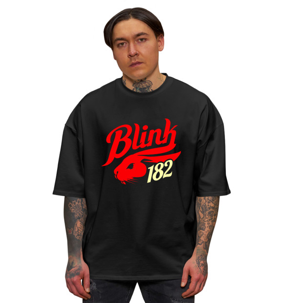 Мужская футболка оверсайз с изображением Blink 182 цвета Черный