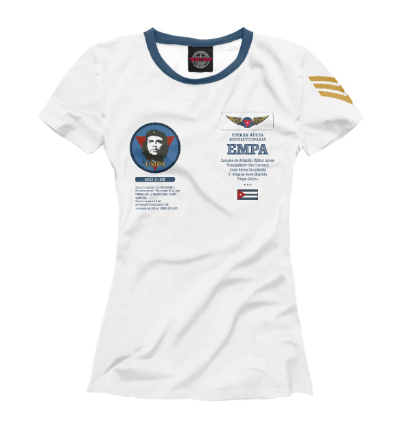 Женская футболка с изображением Школа ВВС им. Че Гевары цвета Белый