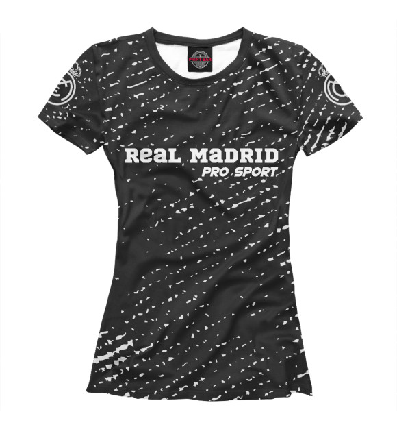 Футболка для девочек с изображением Реал Мадрид - Гранж цвета Белый