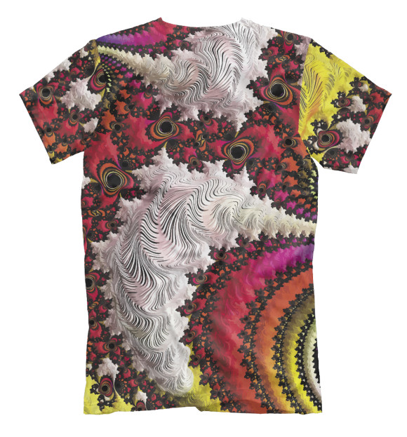 Мужская футболка с изображением Color fractal abstraction цвета Белый