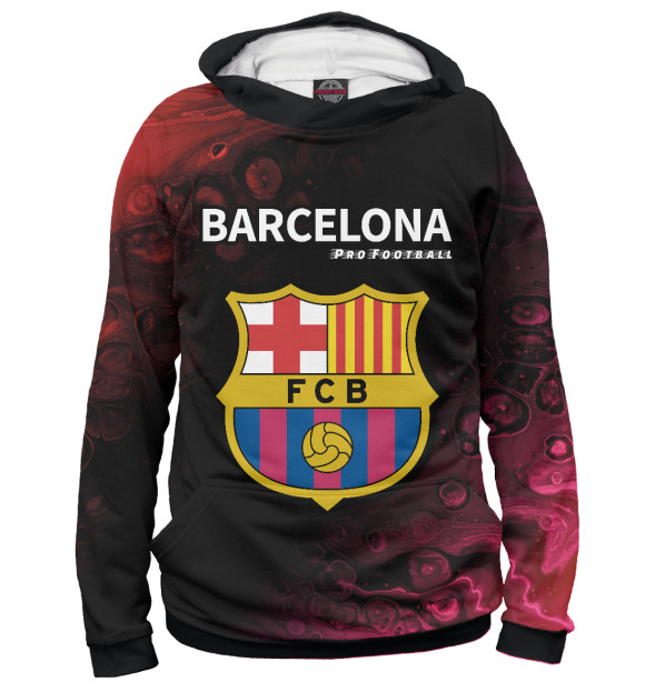Женское худи с изображением Барселона | Pro Football цвета Белый