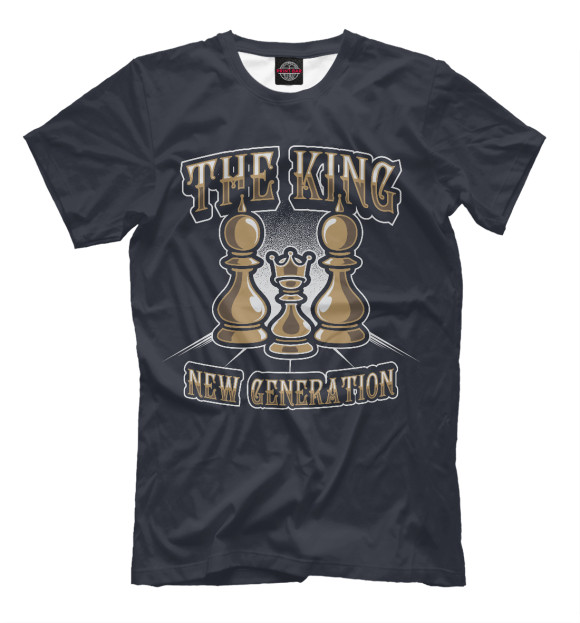 Мужская футболка с изображением Король шахмат цвета Белый