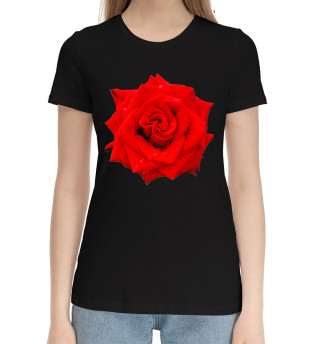 Женская хлопковая футболка Роза в основе