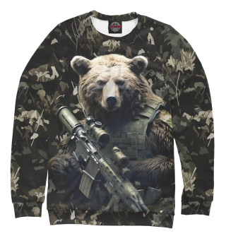 Мужской свитшот Медведь солдат с винтовкой
