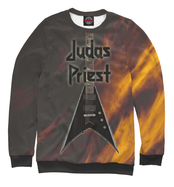 Мужской свитшот с изображением Группа Judas Priest цвета Белый
