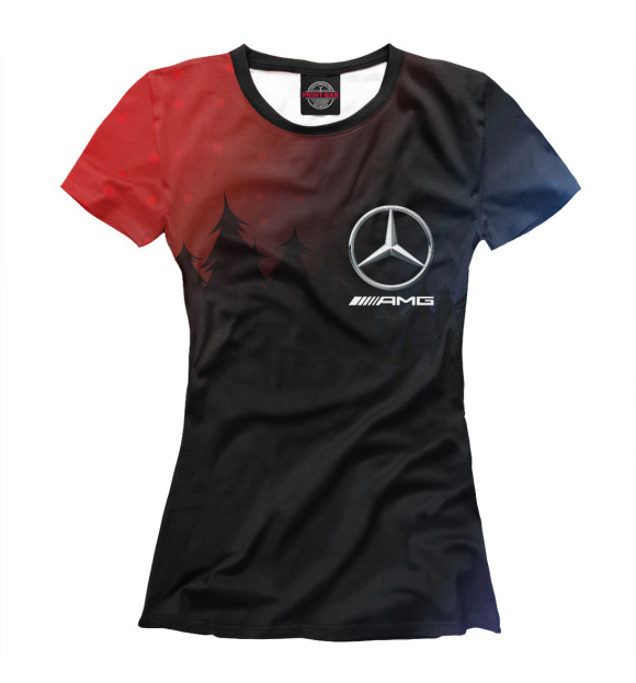 Женская футболка с изображением Mercedes - Snow цвета Белый
