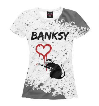 Футболка для девочек Banksy - Крыса и Сердечко