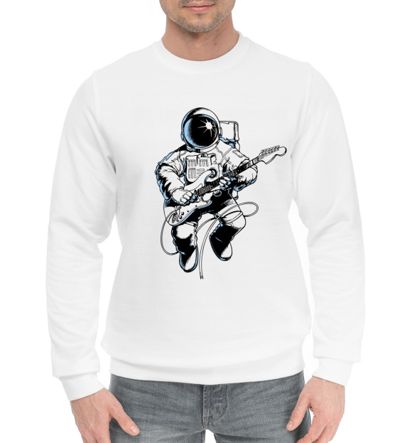 Мужской хлопковый свитшот с изображением Space rock цвета Белый