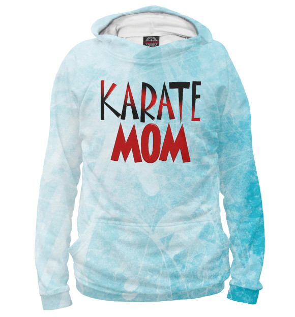 Женское худи с изображением Karate Mom цвета Белый