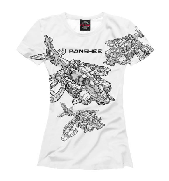 Женская футболка с изображением Banshee StarCraft II цвета Белый