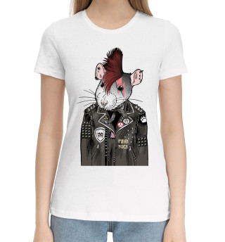 Хлопковая футболка для девочек Крыса хиппи