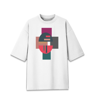 Женская футболка оверсайз Геометричный крест