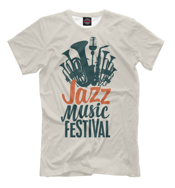Мужская футболка с изображением Jazz цвета Белый