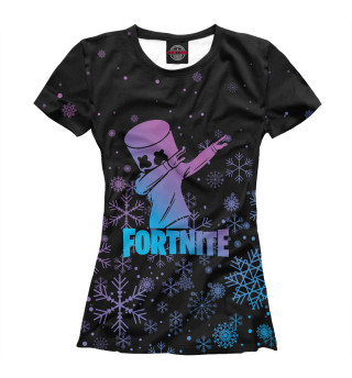 Женская футболка Fortnite новогодний