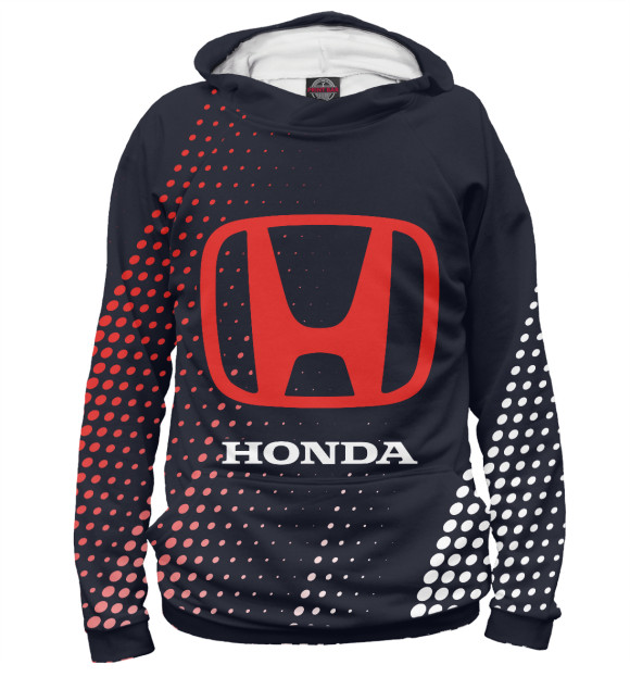 Мужское худи с изображением Honda / Хонда цвета Белый