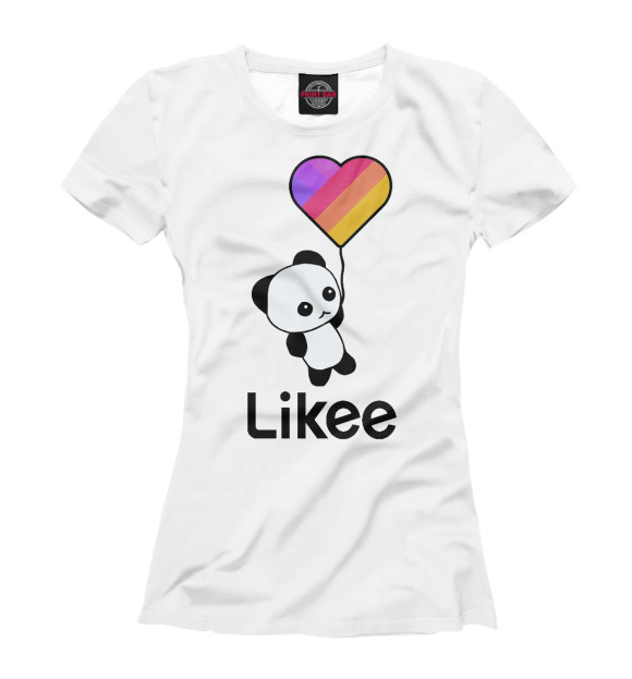 Футболка для девочек с изображением Likee цвета Белый