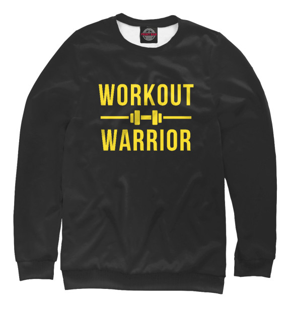 Женский свитшот с изображением Workout warrior цвета Белый