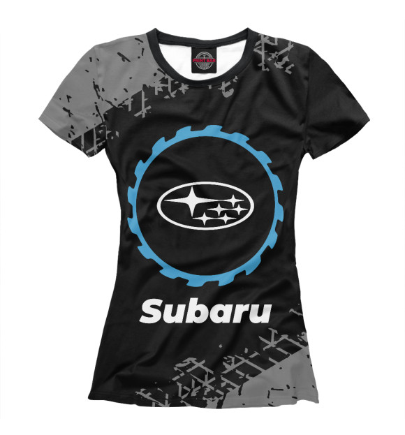 Женская футболка с изображением Subaru в стиле Top Gear цвета Белый