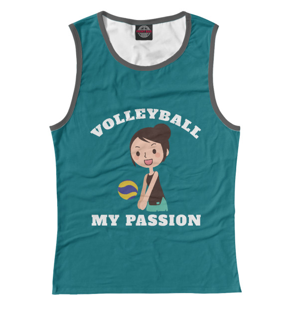 Майка для девочки с изображением Волейбол моя страсть цвета Белый