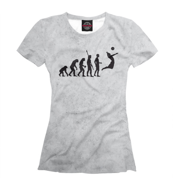 Женская футболка с изображением Evolution volleyball цвета Белый