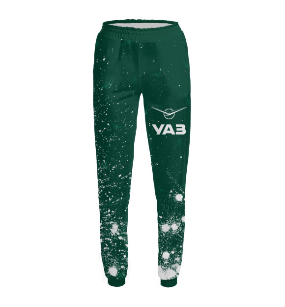 Женские спортивные штаны с изображением УАЗ цвета Белый