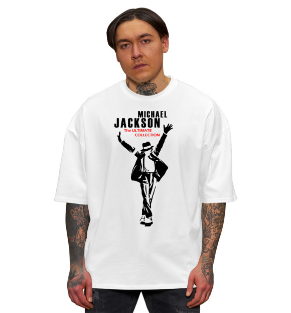 Мужская футболка оверсайз с изображением Michael Jackson цвета Белый