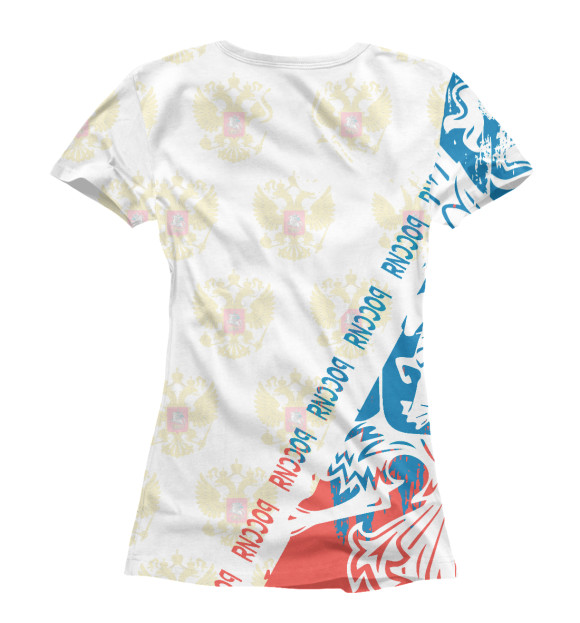 Женская футболка с изображением Символика РФ КРИСТИНА цвета Белый