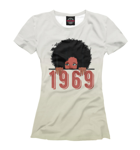 Женская футболка с изображением Black Queen Born In 1969 цвета Белый