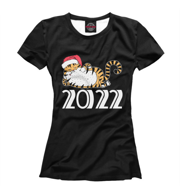 Женская футболка с изображением Тигр 2022 цвета Белый