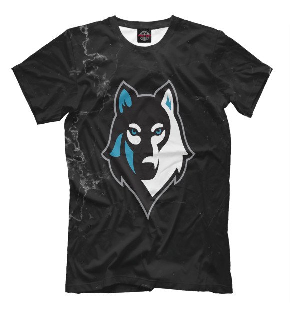 Мужская футболка с изображением Husky dog цвета Белый