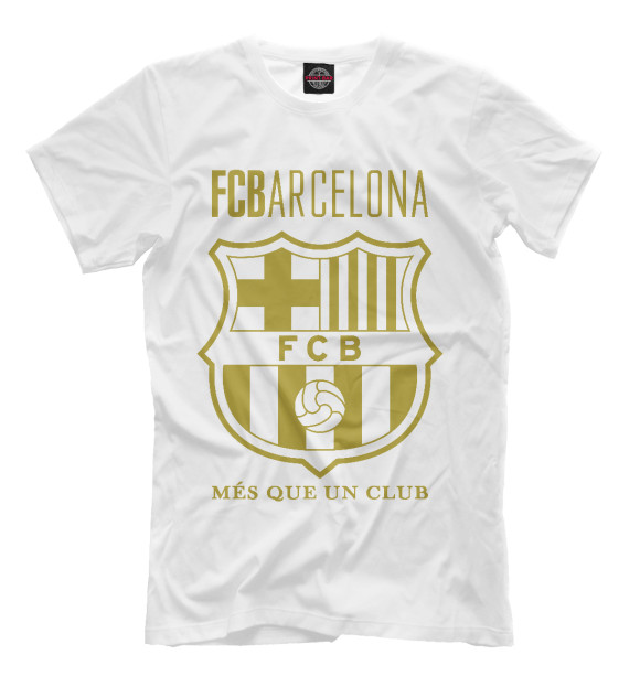 Мужская футболка с изображением Barcelona FC цвета Белый