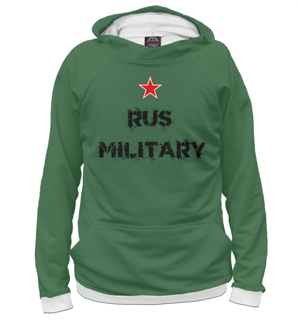 Худи для мальчика с изображением Rus Militari цвета Белый