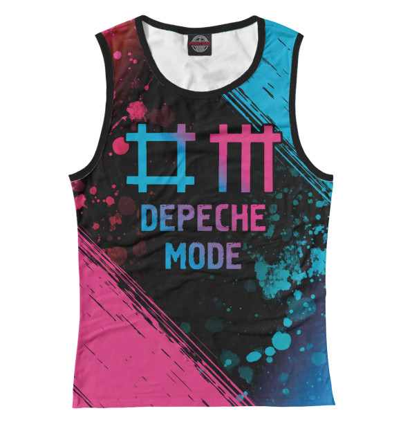 Майка для девочки с изображением Depeche Mode Neon Gradient (colors) цвета Белый