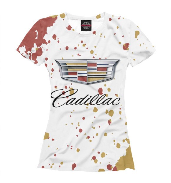 Женская футболка с изображением Cadillac цвета Белый