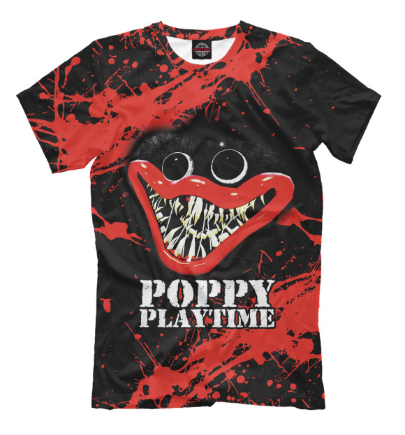 Мужская футболка с изображением Poppy Playtime Хагги Вагги цвета Белый