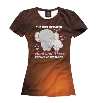 Футболка для девочек Aunt and Love Elephant