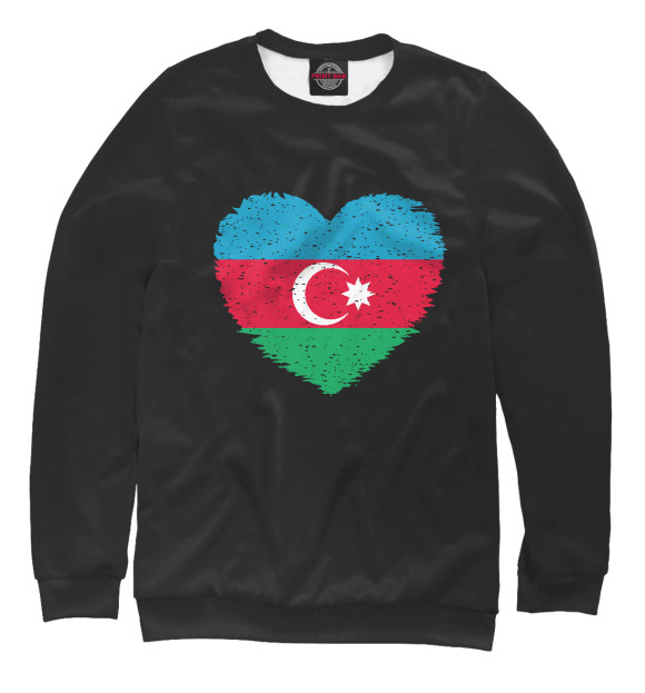 Женский свитшот с изображением Сердце Азербайджана цвета Белый