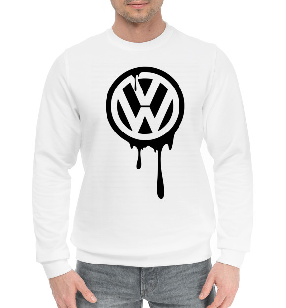 Мужской хлопковый свитшот с изображением Volkswagen цвета Белый