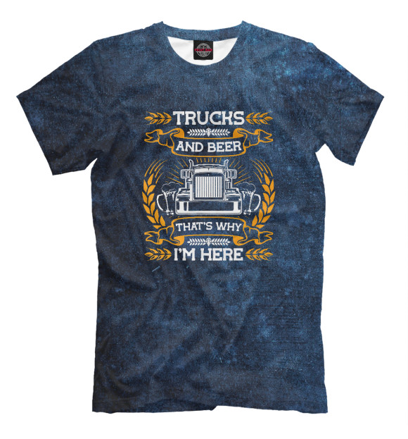 Мужская футболка с изображением Trucks цвета Белый