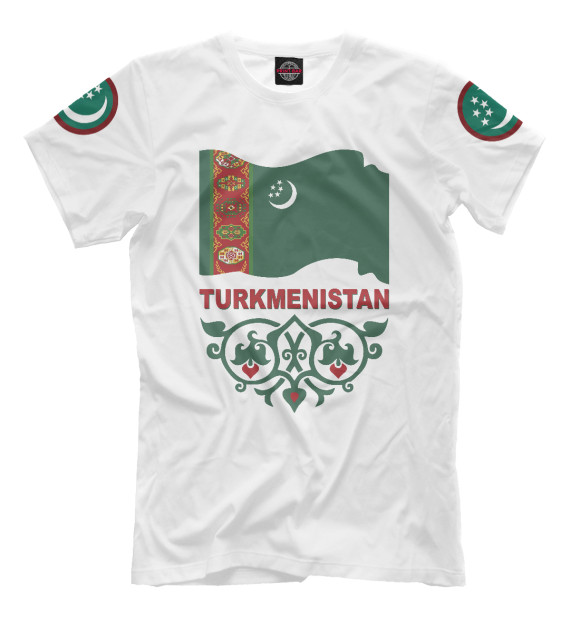 Мужская футболка с изображением Туркмения цвета Белый